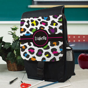 Personalized Multicolored Leopard Print Backpack U578862