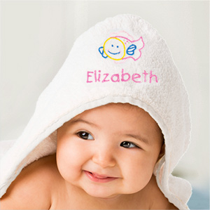 Embroidered Fish Hooded Baby Towel | Personalized Baby Gifts