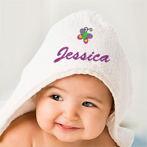 Embroidered Icon Hooded Baby Towel | Personalized Baby Gifts