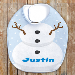 Personalized Snowman Baby Bib | Winter Personalized Baby Bib