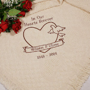 Personalized In Our Hearts Memorial Afghan | Personalized Afghan