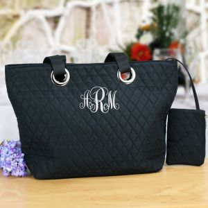 Monogram Quilted Bag | Personalized Bridesmaid Bags