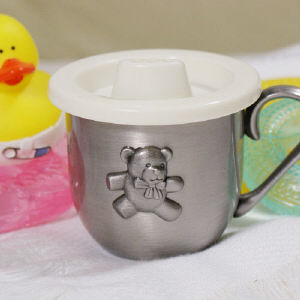 Personalized Teddy Bear Pewter Baby Cup