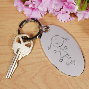 Personalized Stick Figure Key Chain