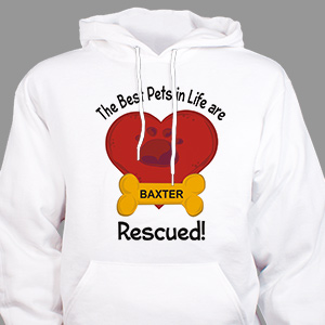 Personalized Best Pets are Rescured Hooded Sweatshirt H56634X