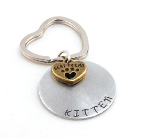 Best Furry Friends Hand Stamped Key Chain DK02344