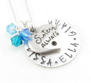 Hand Stamped Sister Necklace | Personalized Sister Gifts