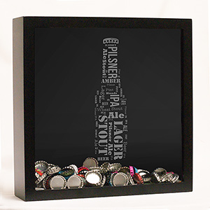 Personalized Beer Bottle Word-Art Shadow Box | Housewarming Gifts for Men