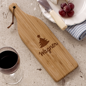 Christmas Icon Wine Bottle Cutting Board | Christmas Cutting Boards