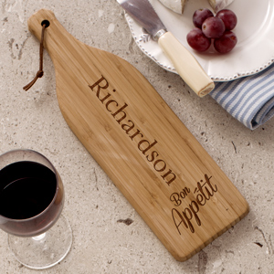 Engraved Bon Appetit Large Wine Bottle Cutting Board L10977168X