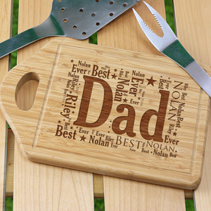 Engraved Dad Word-Art Cutting Board | BBQ Gifts for Dad