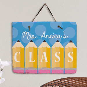 Personalized Teachers Class Slate Plaque | Personalized Teacher Gifts