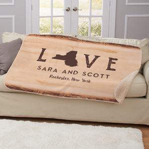 Personalized Love Established Throw | Personalized Blankets for Valentines