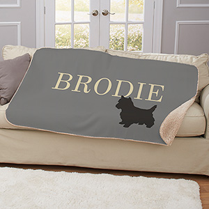 Personalized Dog Breeds Sherpa Blanket | Personalized Pet Throw Blanket