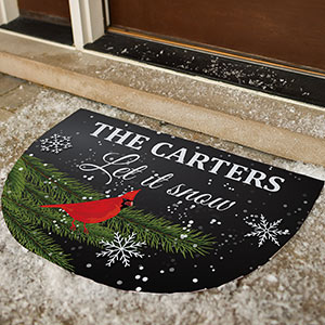 Personalized Let It Snow Cardinal Doormat | Personalized Doormats