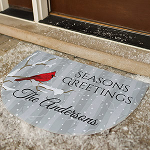 Personalized Cardinals Seasons Greetings Doormat | Personalized Doormats