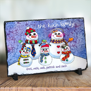 Personalized Snowman Family Stone Keepsake U377267