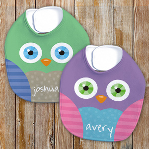 Owl Personalized Baby Bib | Owl Personalized Baby Bib