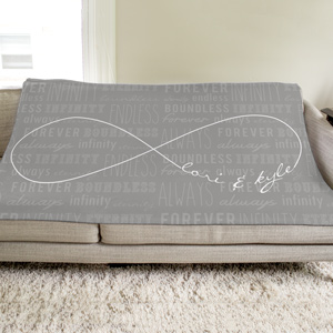 Personalized Infinity Symbol Fleece Throw | Personalized Fleece Blanket