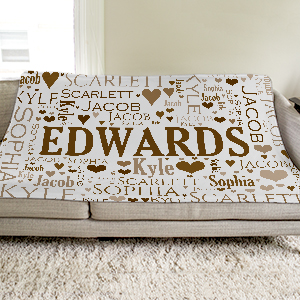 Personalized Family Word-Art Throw | Personalized Blankets