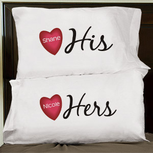 His & Hers Personalized Pillowcase set | Valentine Pillow Cases