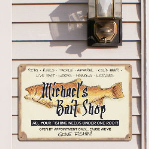 Personalized Fishing Metal Wall Sign