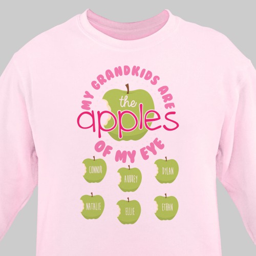 Personalized Apples Of My Eye Sweatshirt | Personalized Grandma Shirts