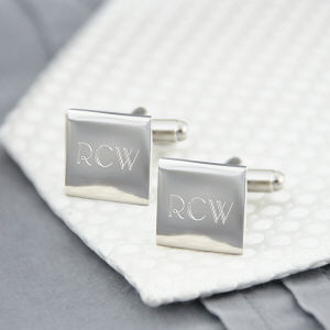 Silver Square Cuff Links | Unique Groomsmen Gifts