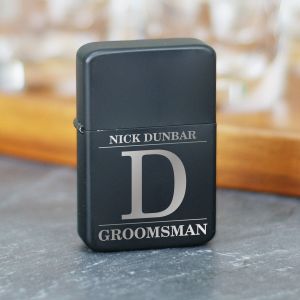 Engraved Groomsmen Black Lighter | Groomsmen Accessories