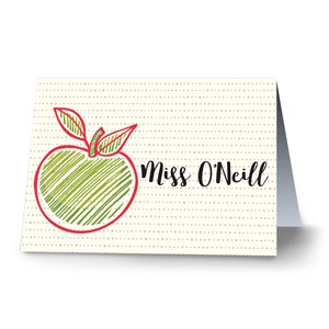 Personalized Apple Note Card | Personalized Note Card For Teachers