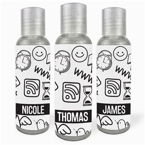 Personalized Social Media Doodles Hand Sanitizer