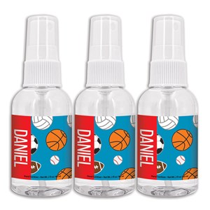 Personalized Sport Ball Pattern and Name Hand Sanitizer Spray Bottle