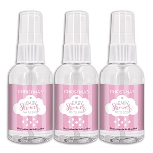 Personalized Baby Shower Rain Cloud Hand Sanitizer Spray Bottle