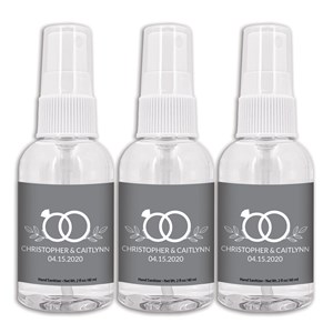 Personalized Wedding Rings Hand Sanitizer Spray Bottle