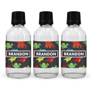 Personalized Framed Name With Dino Pattern Hand Sanitizer Bottle