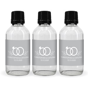 Personalized Wedding Rings Hand Sanitizer Bottle