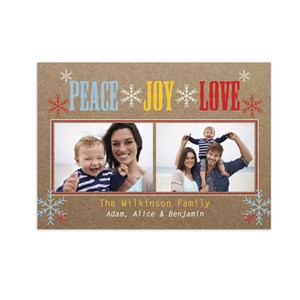 Peace, Love, Joy Photo Holiday Cards | Personalized Christmas Cards