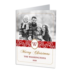 Classic Monogram Photo Christmas Cards | Personalized Holiday Cards