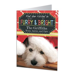 Furry and Bright Personalized Holiday Cards | Personalized Christmas Cards