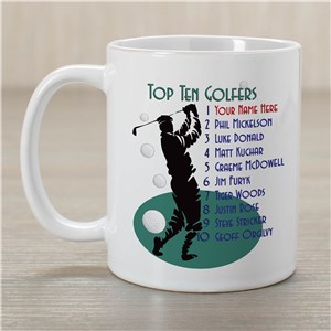 Top Ten Golfers Ceramic Coffee Mug | Customizable Coffee Mugs