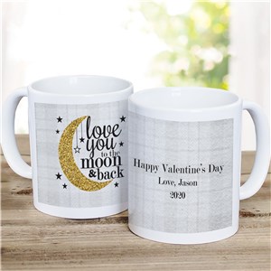 Personalized Love You To The Moon And Back Mug | Customizable Coffee Mugs