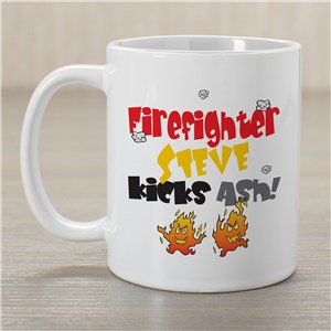 Kicks Ash Firefighter Coffee Mug | Customizable Coffee Mugs