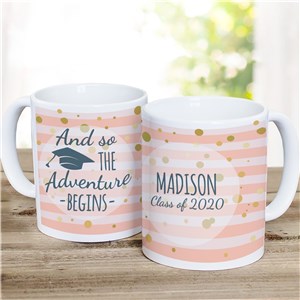 Personalized Adventure Begins Ceramic Mug | Graduation Mugs