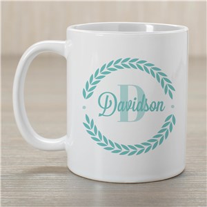 Personalized Coffee Mug with Happy Harvest Wreath | Personalized Mugs