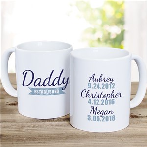 Father's Day Coffee Mug | Personalized Daddy Established Mug