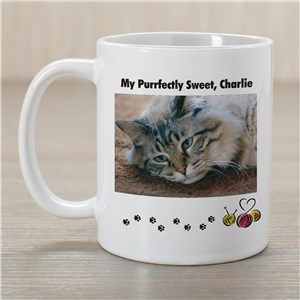 Purrfectly Sweet Cat Personalized Photo Coffee Mug | Customizale Coffee Mugs