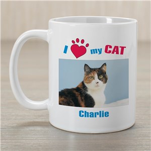 I Love My Cat Personalized Photo Coffee Mug