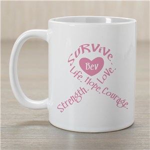 Survival Ribbon  - Breast Cancer Awareness Personalized Coffee Mug