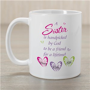 Personalized Sister Mug | Customizable Coffee Mugs