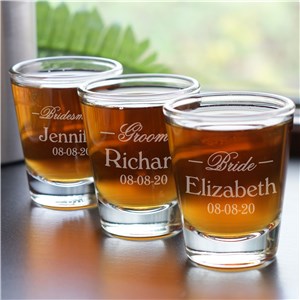 Personalized Wedding Shot Glass | Custom Groomsmen Shot Glasses